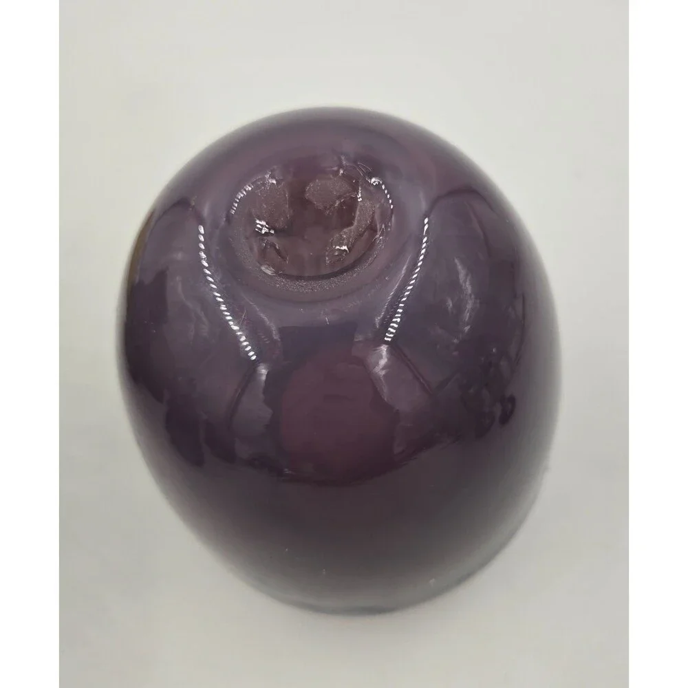 Dansk Hand Blown Art Glass Vase Lavender Purple Spotted Speckled 6 1/2